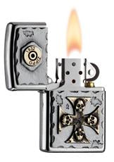 Vintage Cross Skull Windproof Lighter Design
