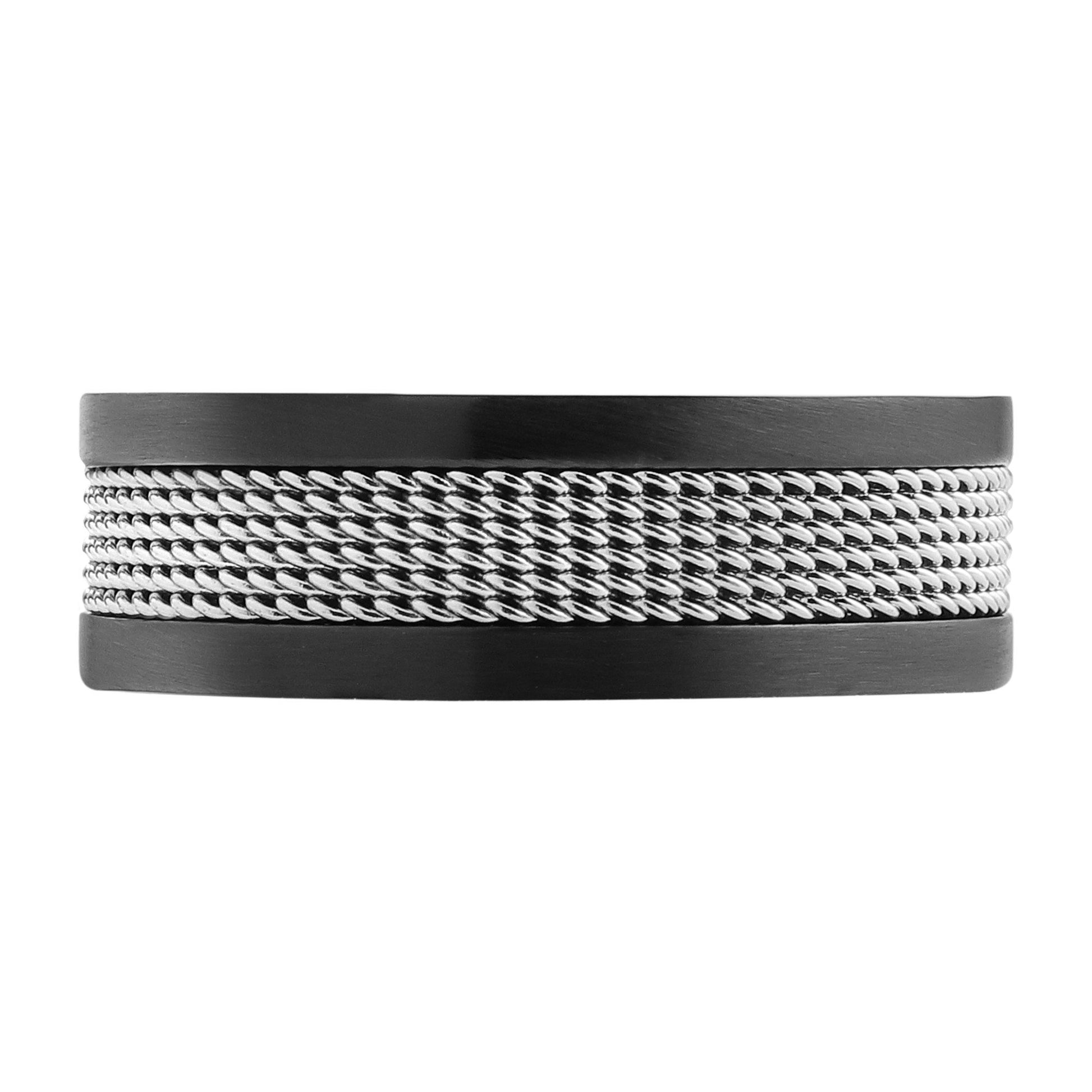 Mesh Band Ring Stainless Steel High Polish