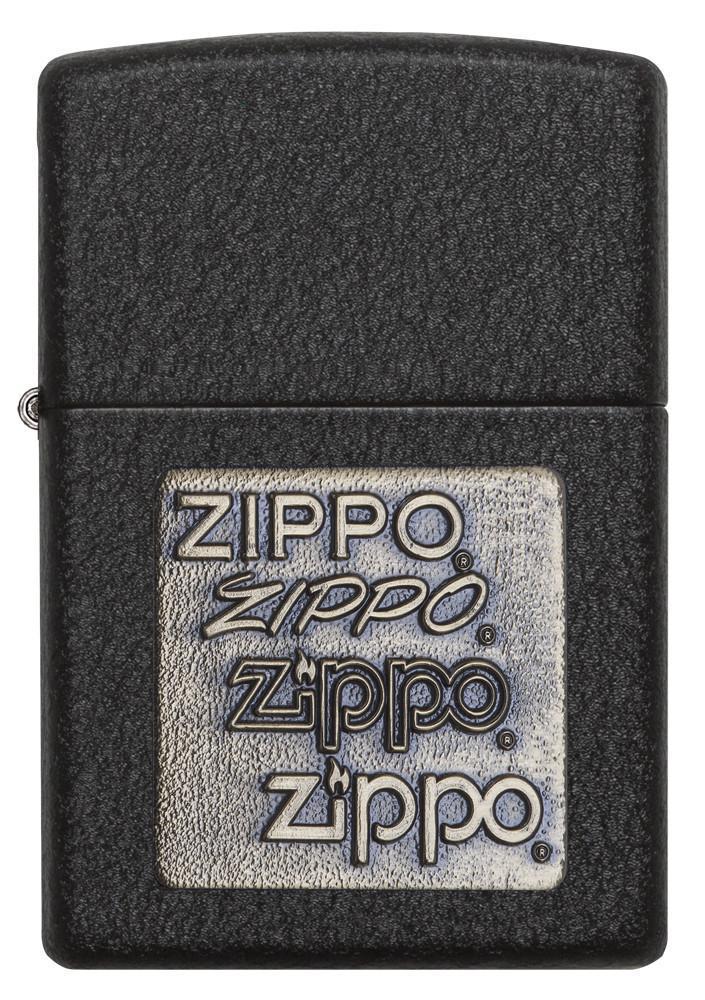 Black Crackle™ Gold Zippo Logo