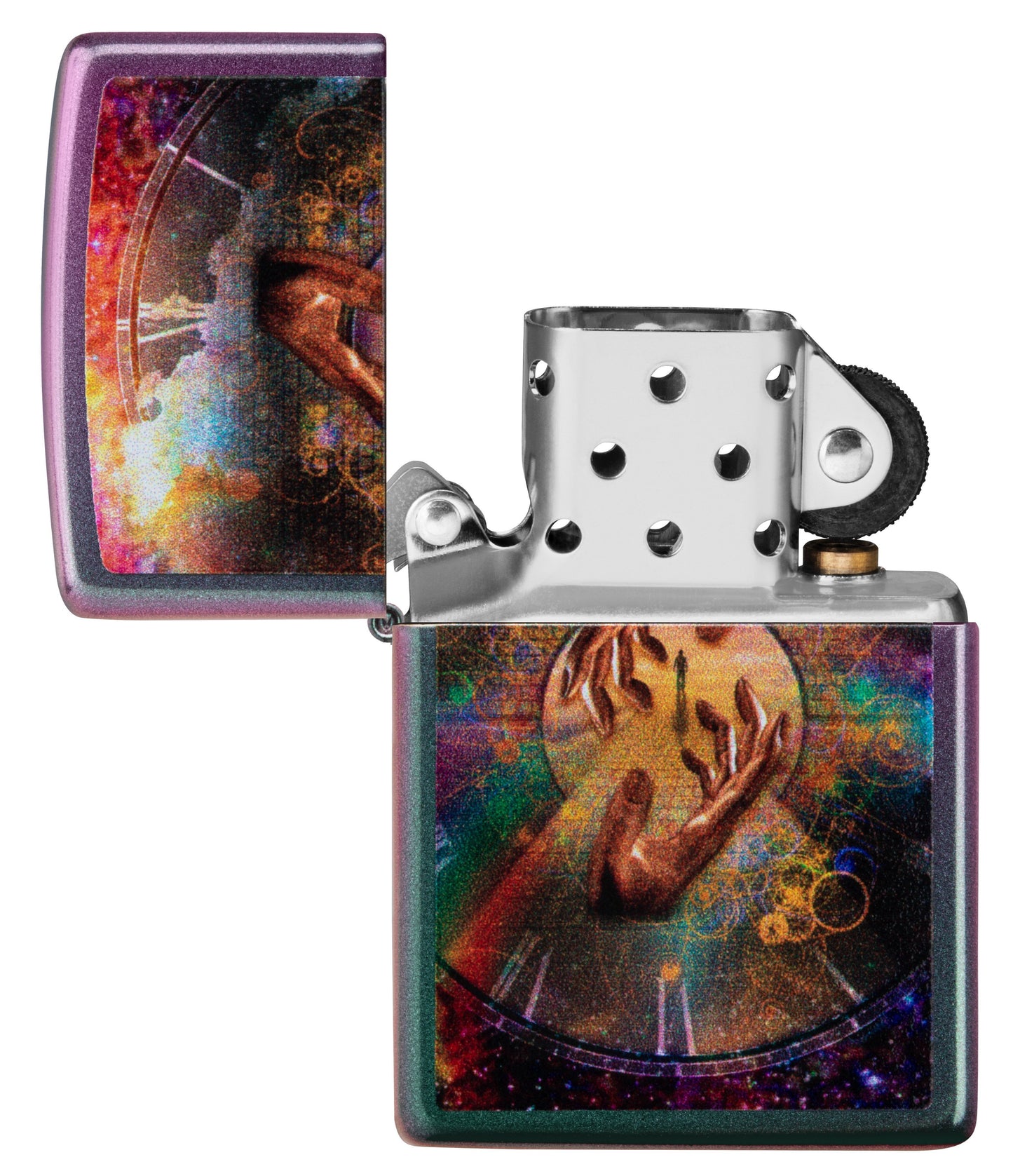 Spiritual Journey Iridescent Matte Colour Image Windproof Lighter