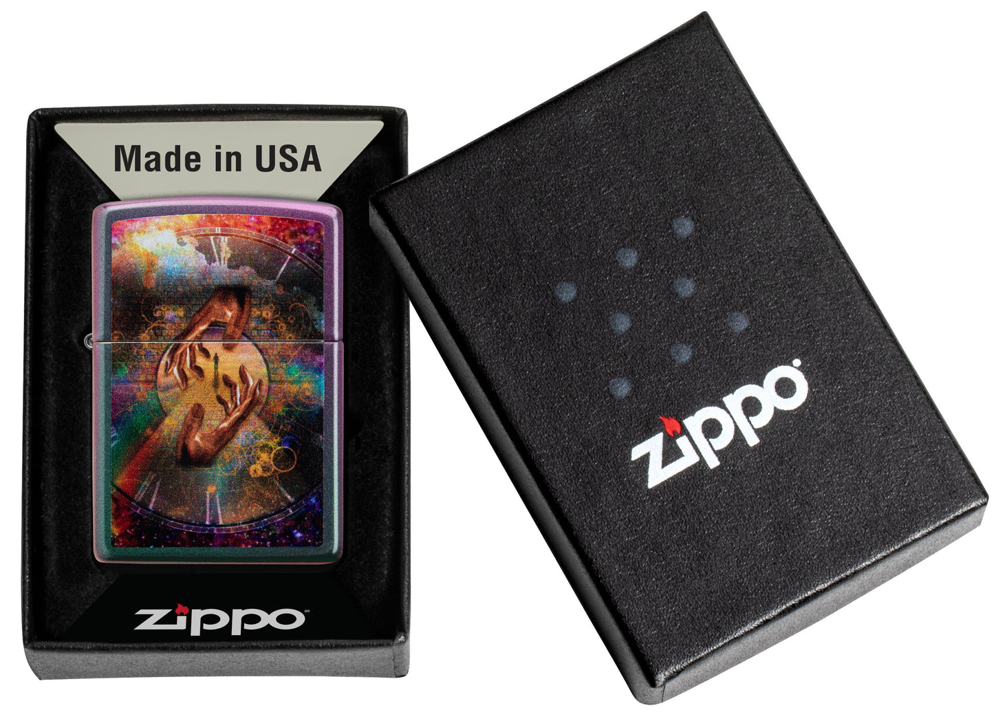 Spiritual Journey Iridescent Matte Colour Image Windproof Lighter