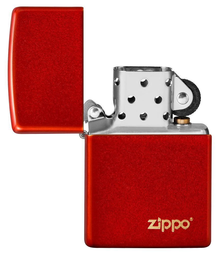 Classic Metallic Red Zippo Logo Windproof Lighter