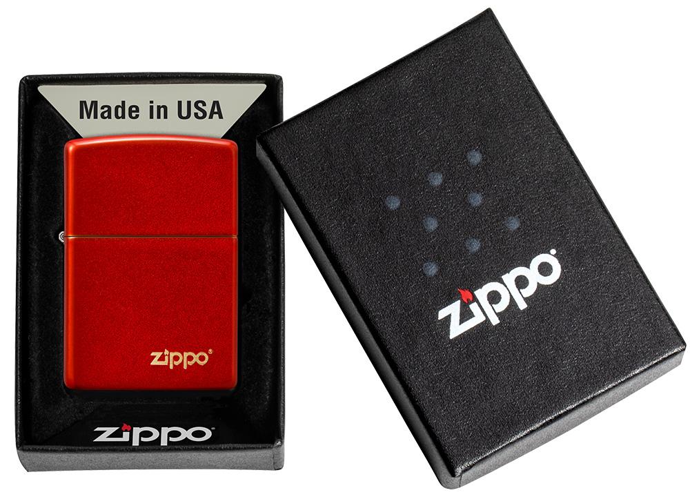 Classic Metallic Red Zippo Logo Windproof Lighter