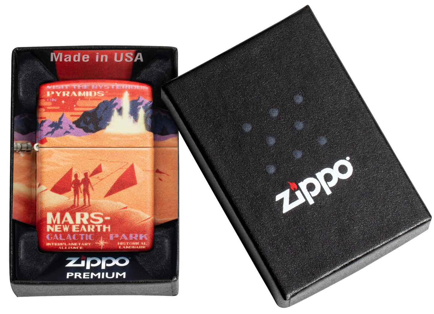 540° Mars Design White Matte Windproof Lighter Online Only