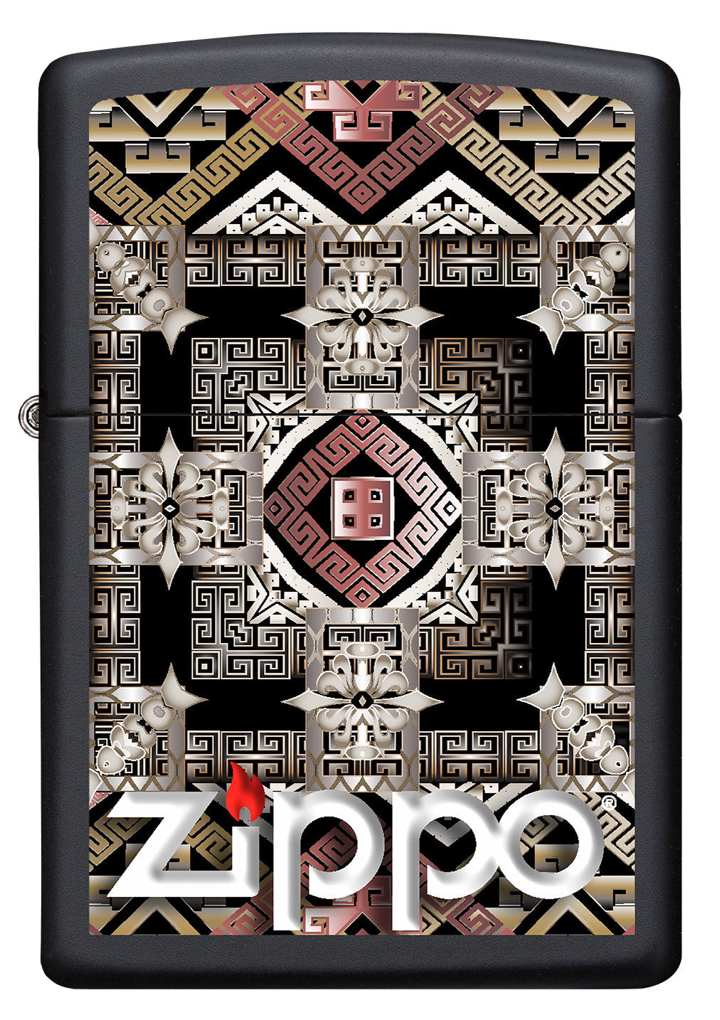 Vue de face du briquet tempête Zippo Tribal Design