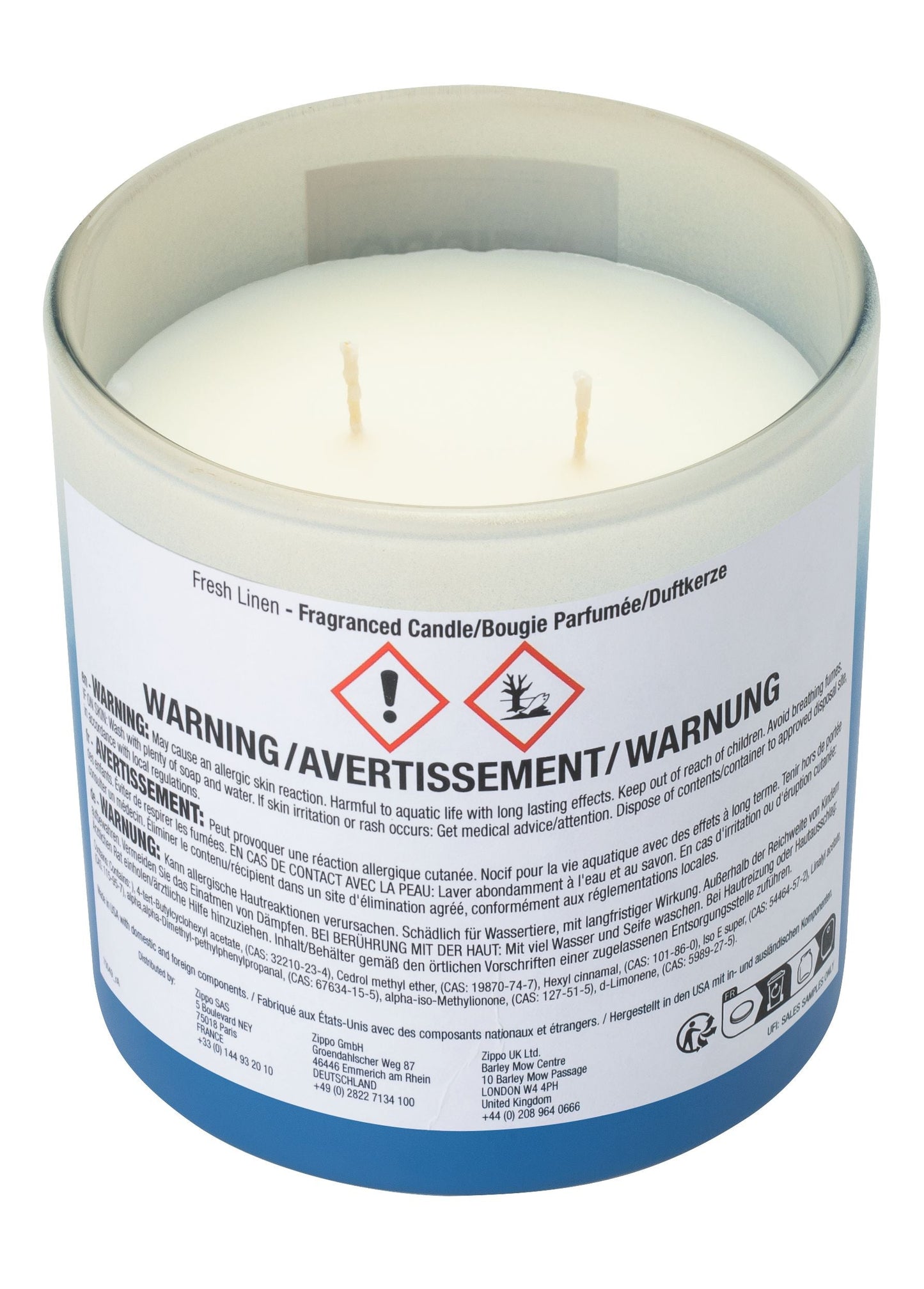Zippo Odor-Masking Candle Fresh Linen