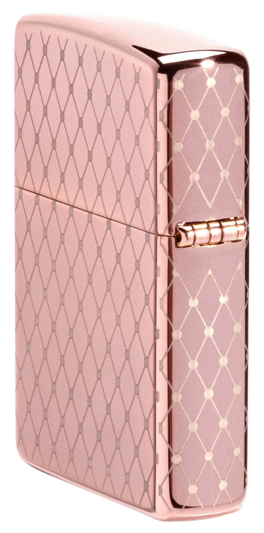 Net Pattern High Polish Rose Gold Windproof Lighter