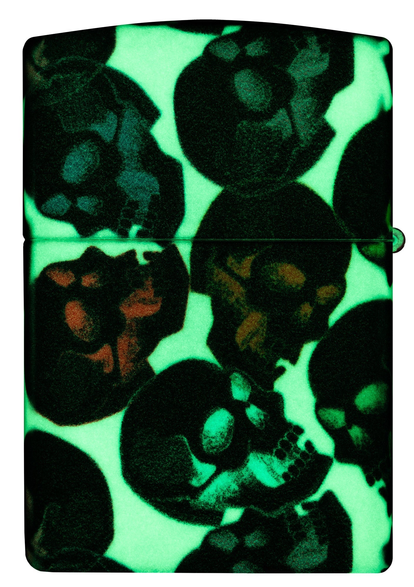 Back view of Skulls Design lighter with some multicolored skulls phosphorescent