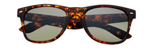 Zippo Sunglasses Front View with Green Lenses and Marble Frames and Silver-tone Zippo Logo