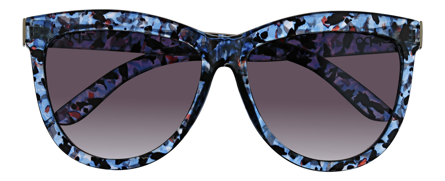 Zippo Lady Swing Sunglasses with Curved Semi-Circular Lenses in Marble Look