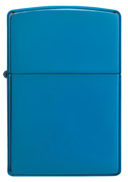 Frontansicht Zippo Feuerzeug Basismodell Sapphire blau Hochglanz