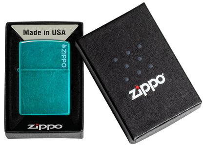 Classic Candy Teal Zippo Logo