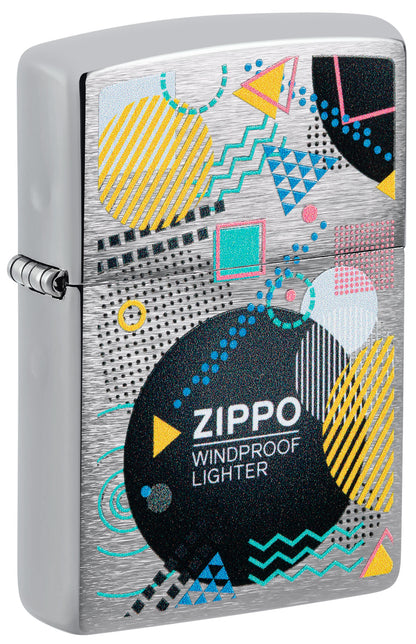 Zippo lighter with geometric design on a gray background P1