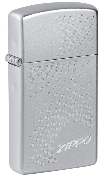 Silver Zippo lighter with a textured surface P1