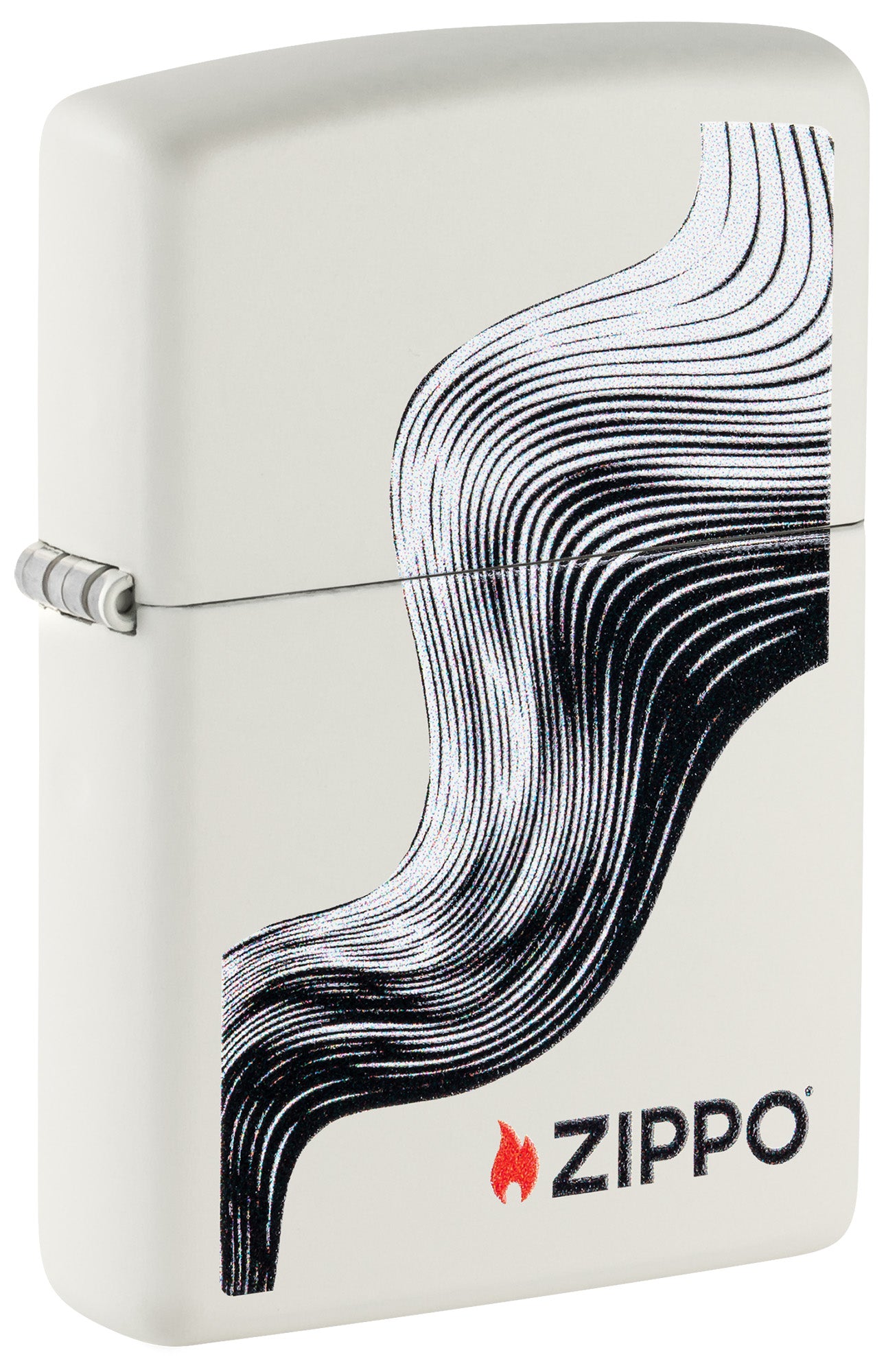 Zippo lighter with wavy design on a white background P1