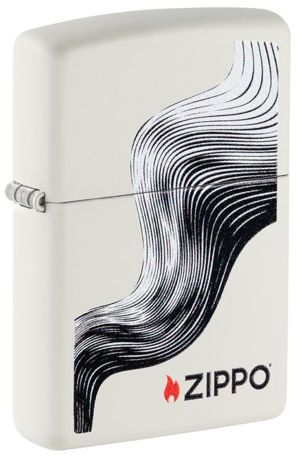 Zippo lighter with wavy design on a white background P1