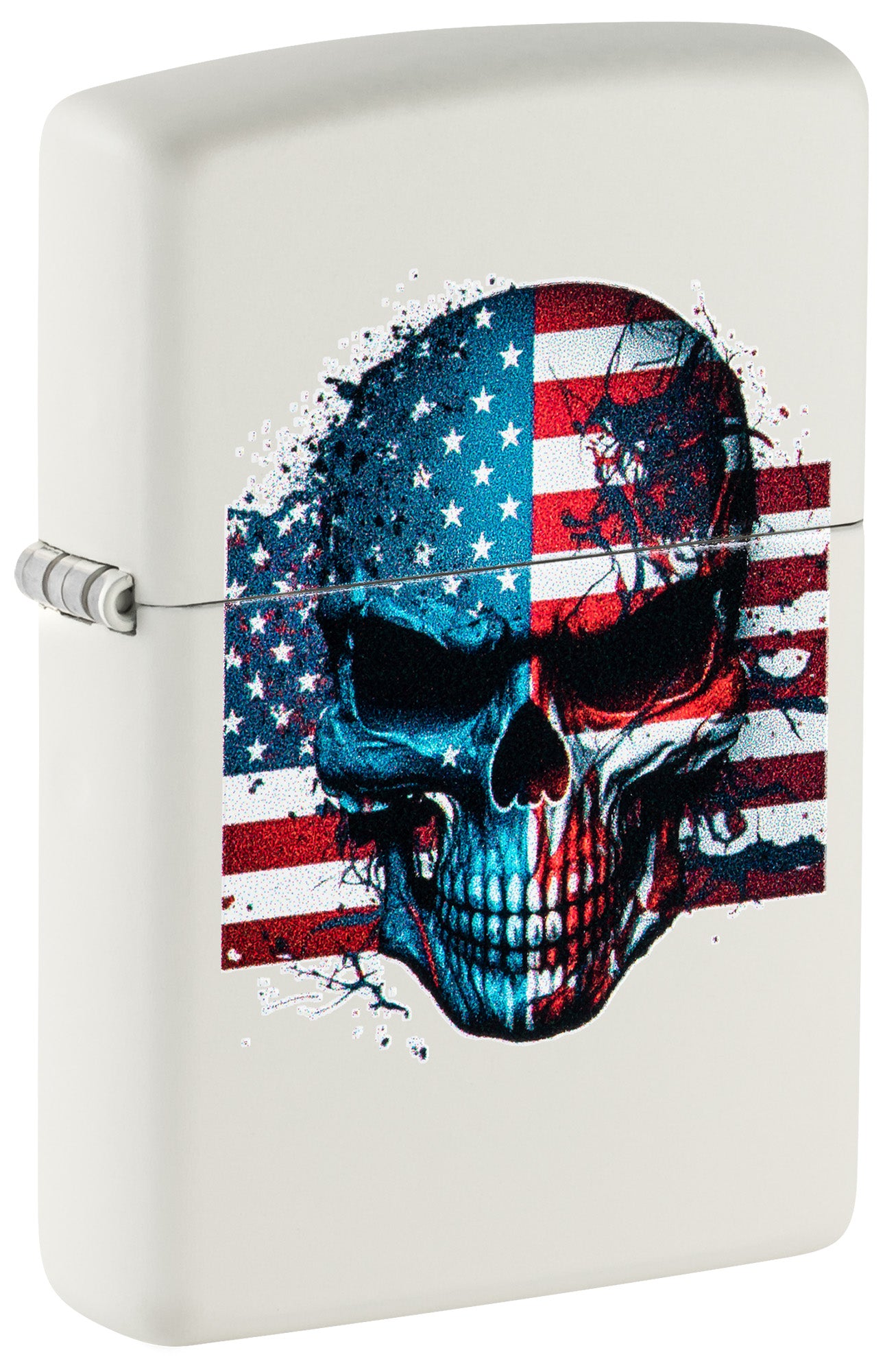 Zippo lighters with a design of a skull on an American flag P1