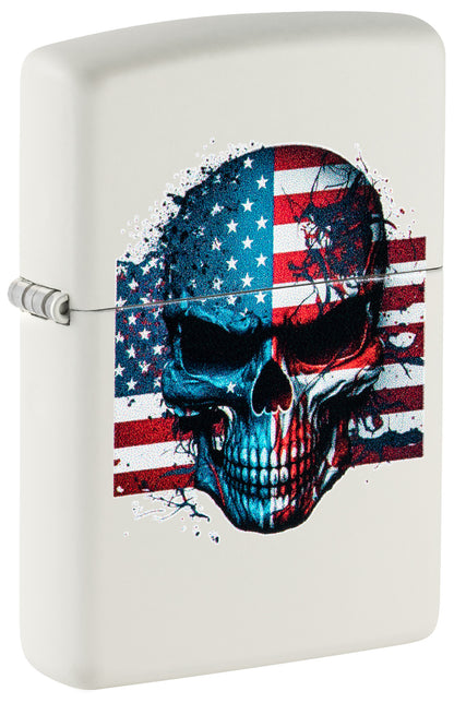 Zippo lighters with a design of a skull on an American flag P1