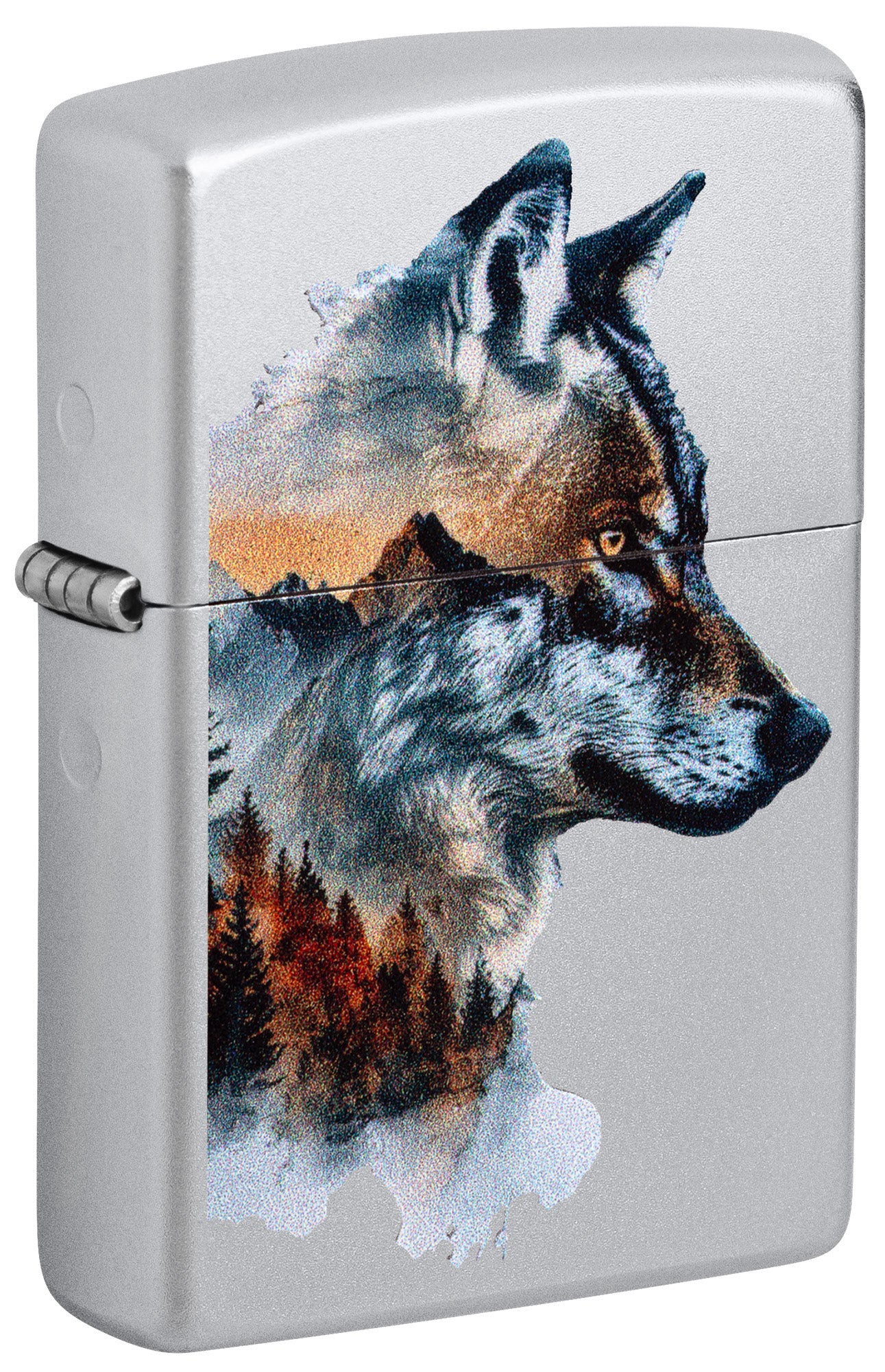 Zippo lighter with a wolf design P1