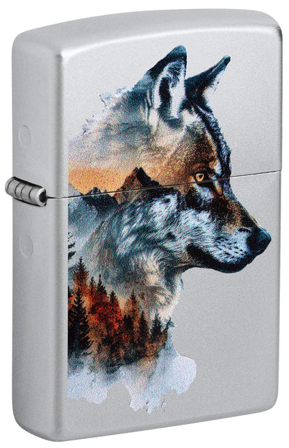 Zippo lighter with a wolf design P1