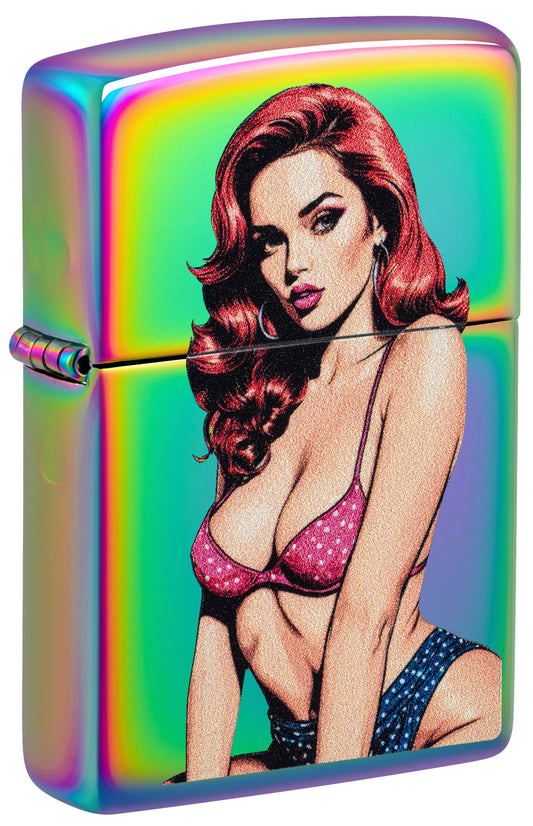 Zippo lighter with a Pin-up woman design P1