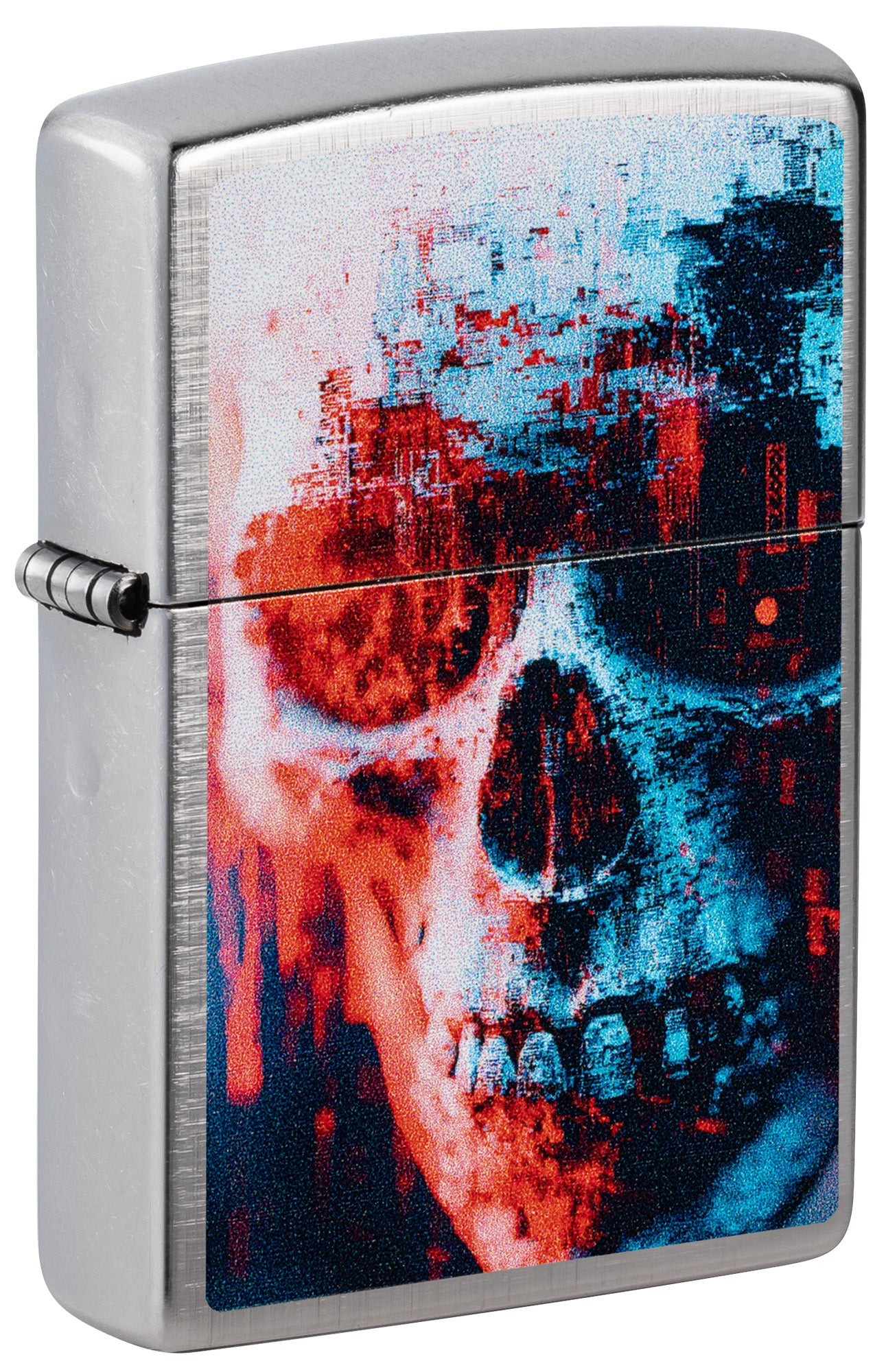 Zippo lighter with a colorful skull design P1