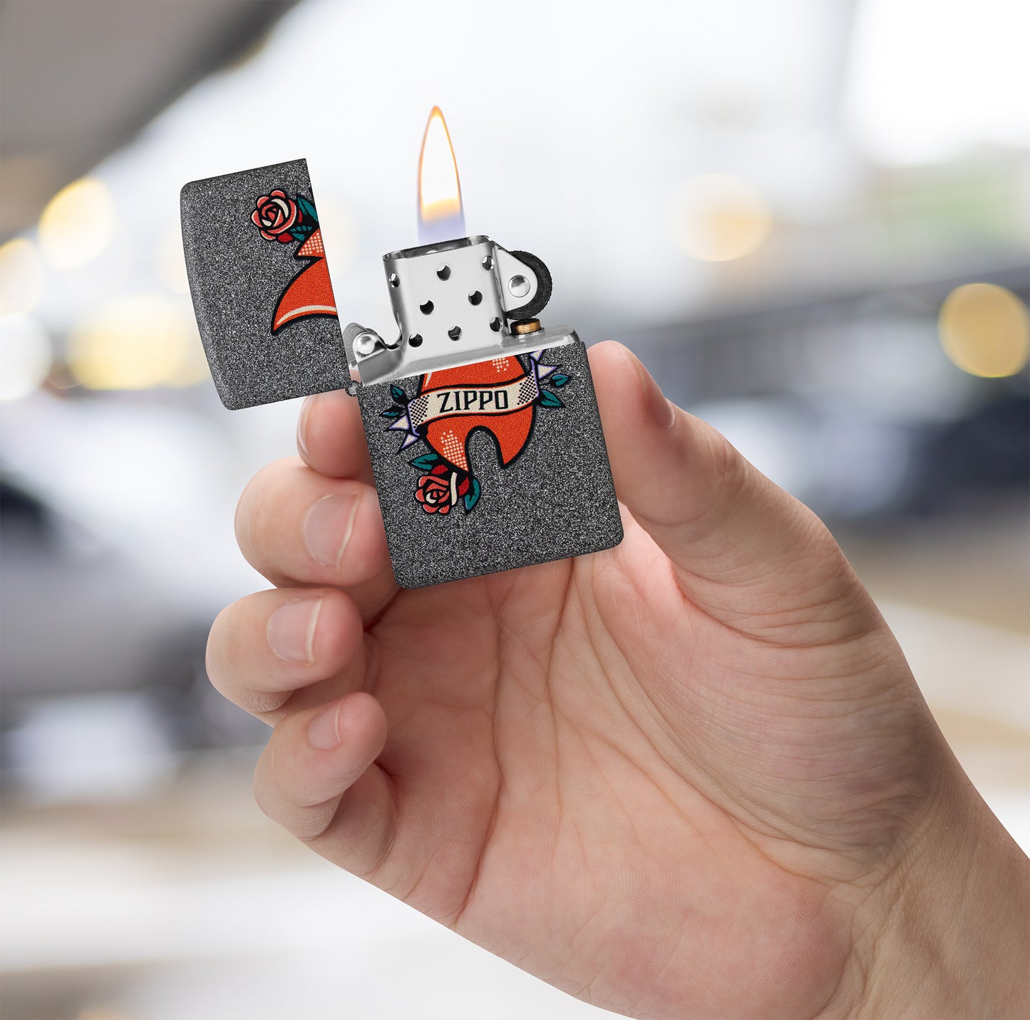 Zippo Flame Tattoo Design