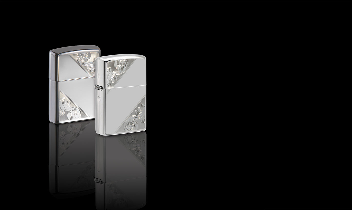 Sterling Silver Diagonal Filigree Design