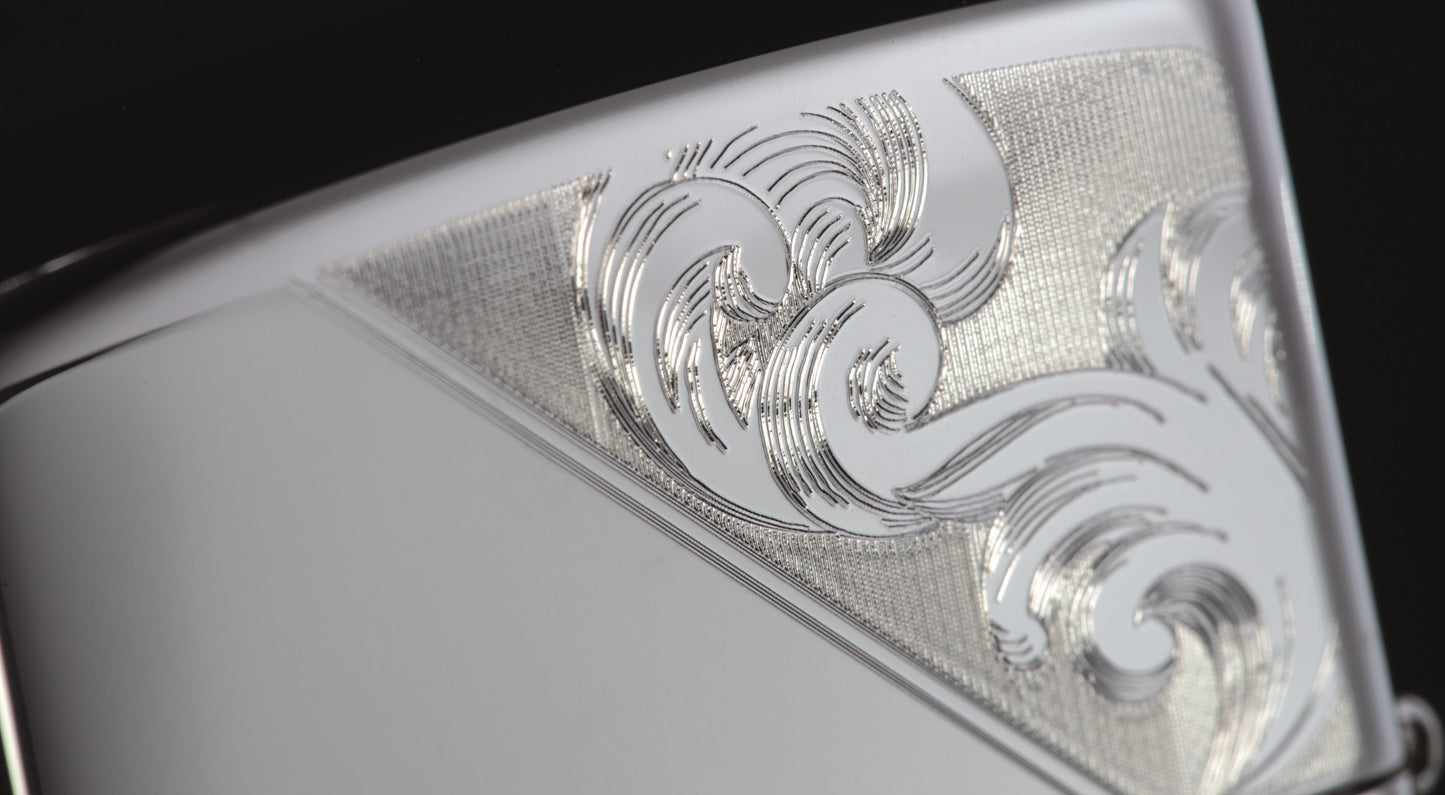 Sterling Silver Diagonal Filigree Design