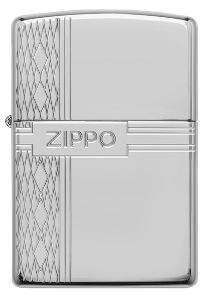Sterling Silver Zippo Diamond Design