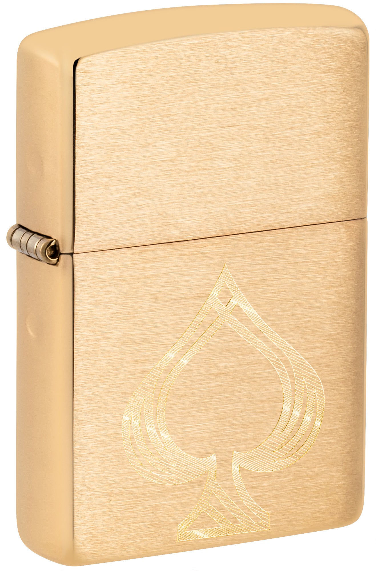 Gold Zippo lighter with spade symbol P1