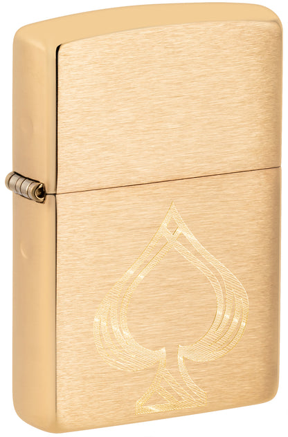 Gold Zippo lighter with spade symbol P1