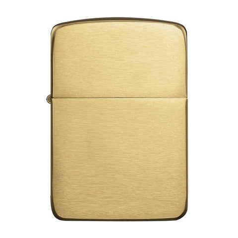 Zippo Lighter 1941 Replica front view in brushed brass in gold