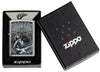 Zippo Lighter Front View Brushed Chrome with Eric Clapton Picture by Ron Pownall in Open Gift Box