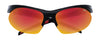Front View Zippo Sunglasses Sports Glasses In Black With Half Rim, Orange Lenses