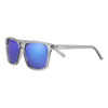 Front View 3/4 Angle Zippo Sunglasses Dark Blue Lenses With Grey Transparent Frames