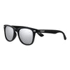 Front View 3/4 Angle Zippo Sunglasses Black, Square, Grey Mirrored Lenses