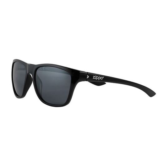 Front View 3/4 Angle Zippo Sports Goggles Black with Clip-on Temple