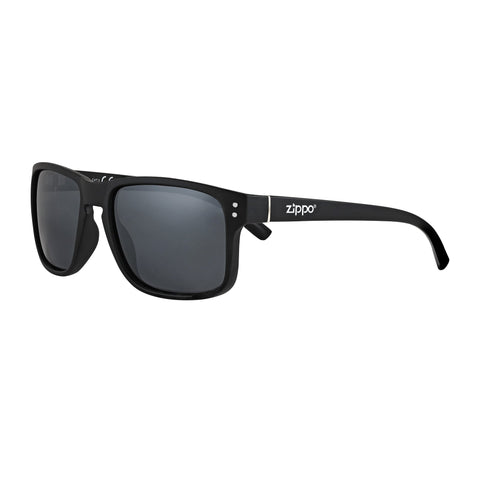 Front View Zippo Sunglasses Narrow Frame, Square, Black