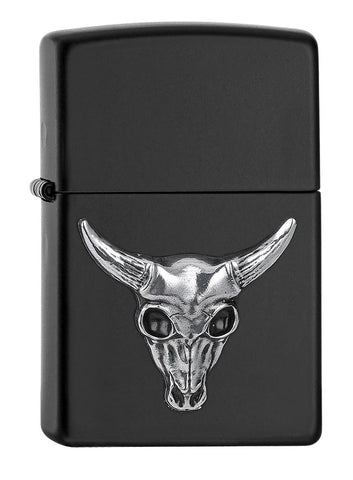 Windproof Skull Horns Zippo Silver Lighter Case | 3D Print Model