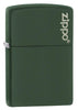 221ZL, Green Matte with Zippo Logo, Color Image, Classic Case