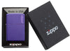 Purple Matte Zippo Logo windproof lighter in packaging
