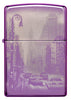 New York City High Polish Purple Design Windproof Lighter