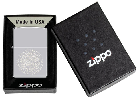 Zippo King Charles Coronation storm lighter in gift box