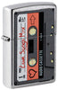 Zippo Lighter Front View ¾ Angle Cassette Mix Tape with Inscription Love Songs Mix and Heart