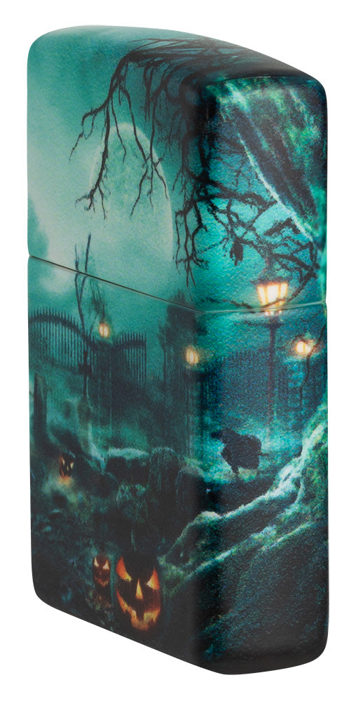 Zippo Accendino Antivento Horror Goth 48389 – Metallo Azzurro, Ricaricabile, Garanzia A Vita