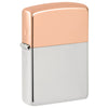 ¾ view of the Zippo Bimetal Case Silver storm lighter