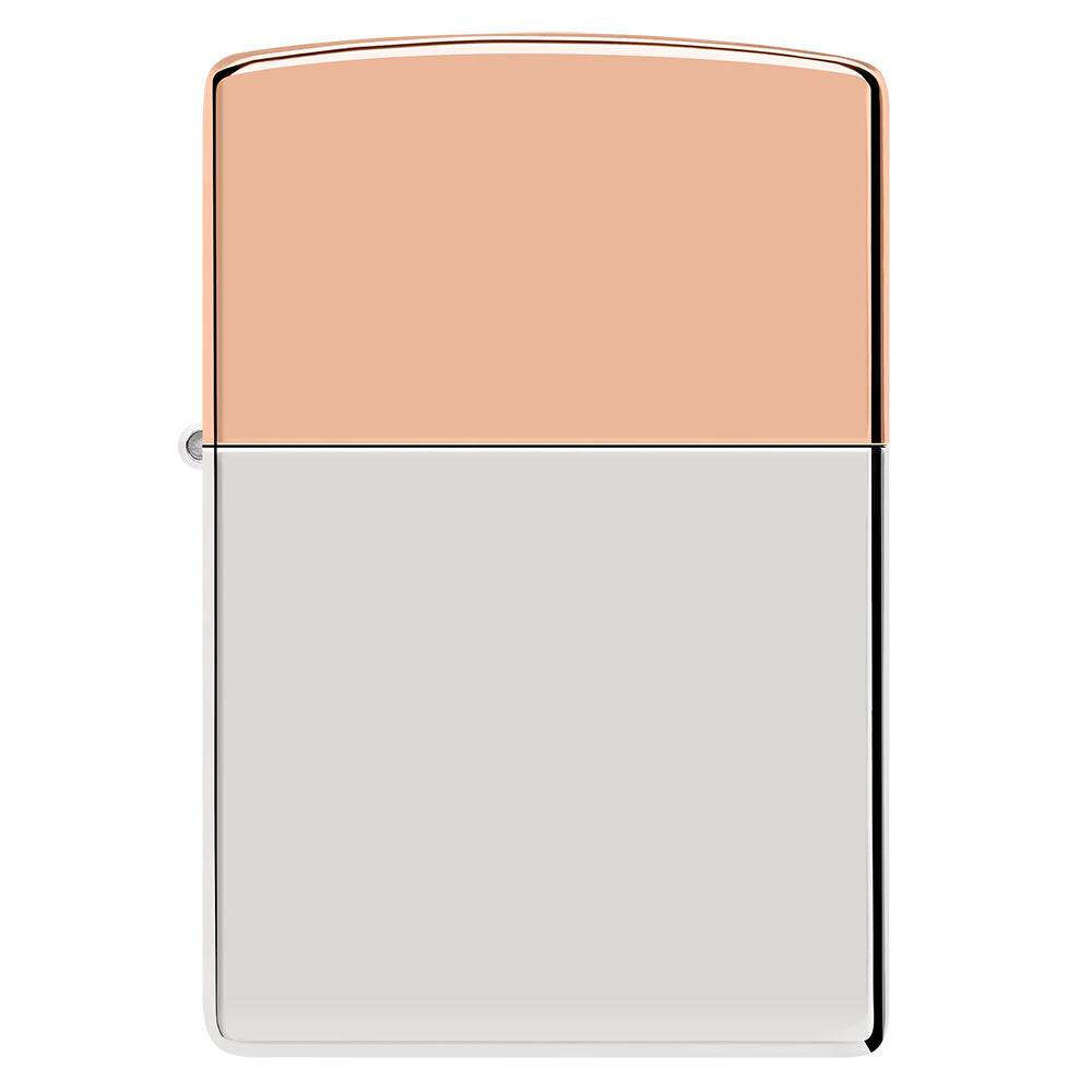 Front view of the Zippo Bimetal Case Silver storm lighter