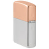 ¾ view of the Zippo Bimetal Case Silver storm lighter