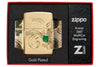 Armor Fleur-de-lis High Polish Gold Plate windproof lighter in packaging